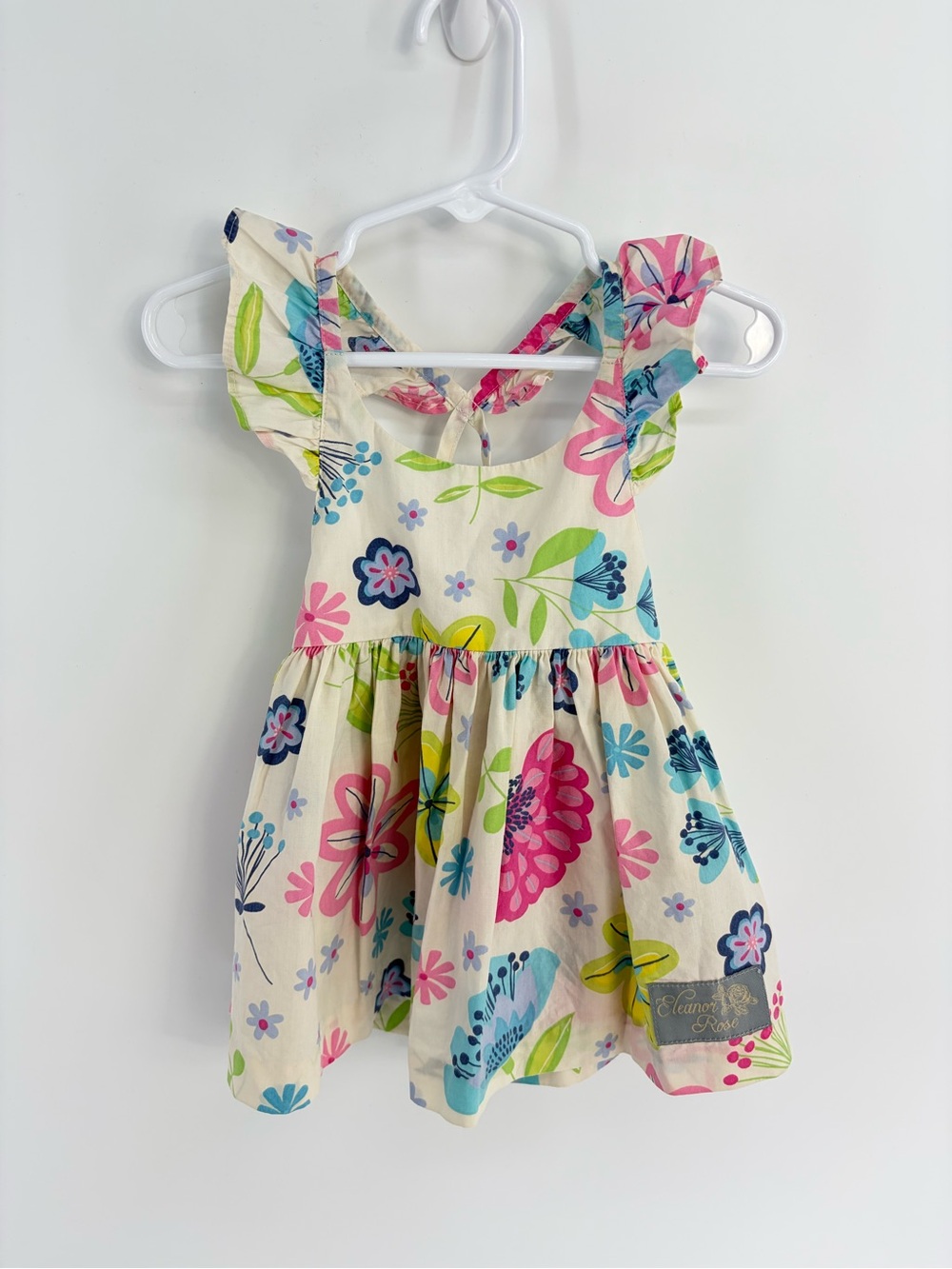 Eleanor Rose Girls Floral Ruffle Strap Dress - 6 months